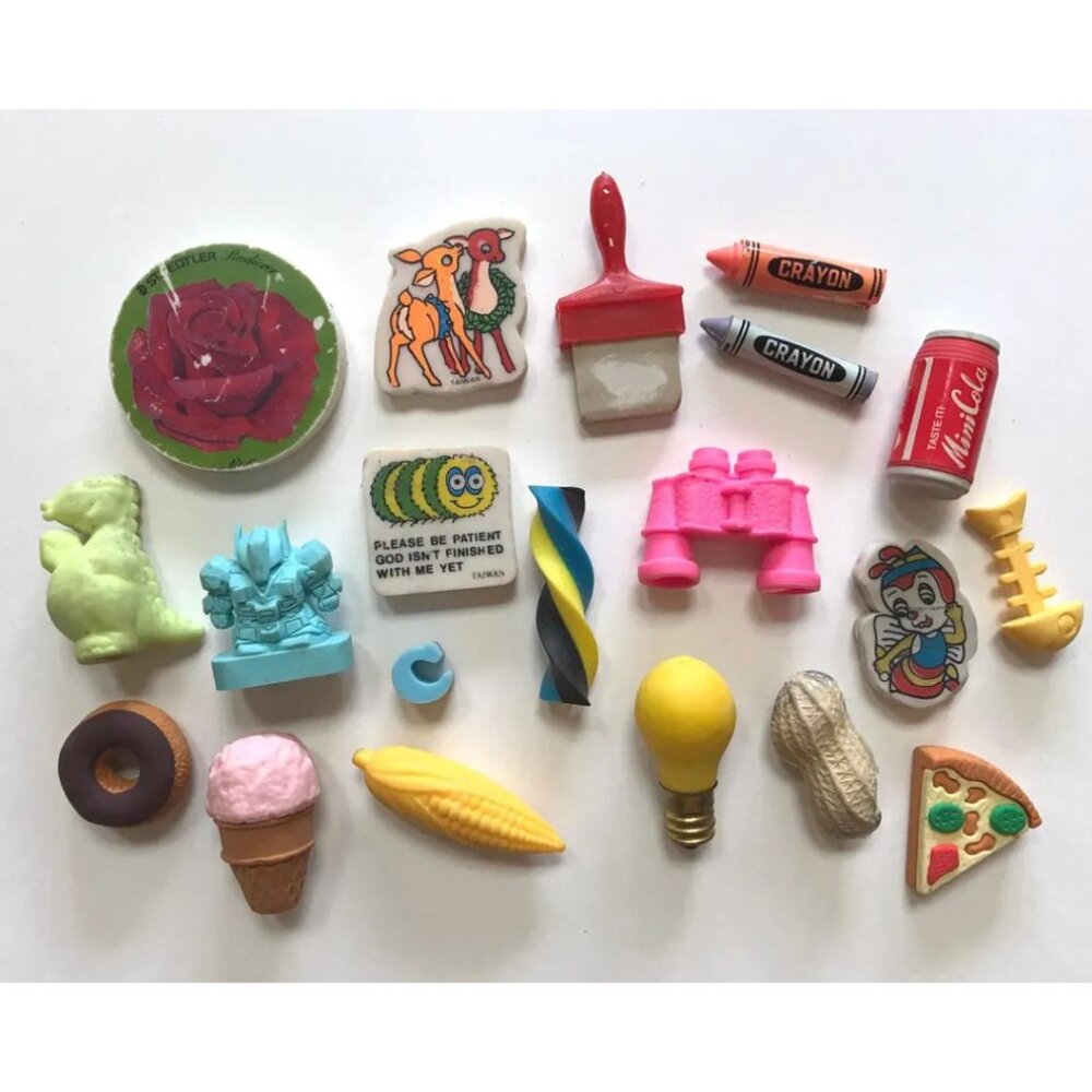 Vintage Erasers Stationary Lot Cute Kawaii Collectible